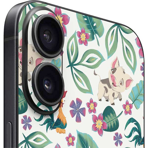 Disney Princess Moana Pua and Heihei Pattern iPhone 16 Plus Skin
